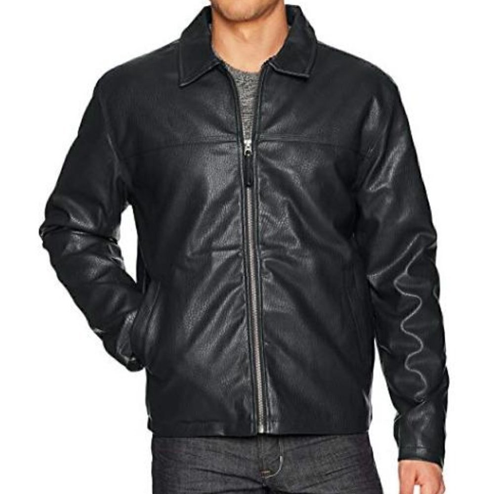 U.S. Polo Assn. Jacket Quilted Interior PVC Vinyl Artificial Leather Moto Jacket